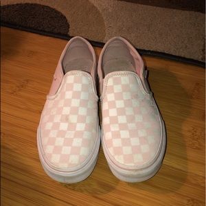 Pink & White Checkered Vans